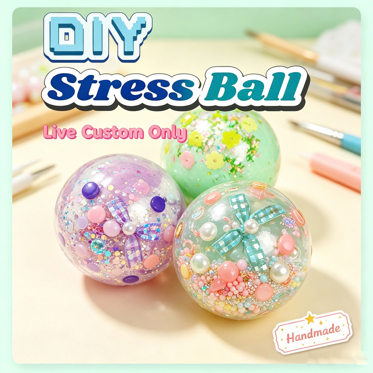 DIY squishy ball (stress relief toy)6cm size