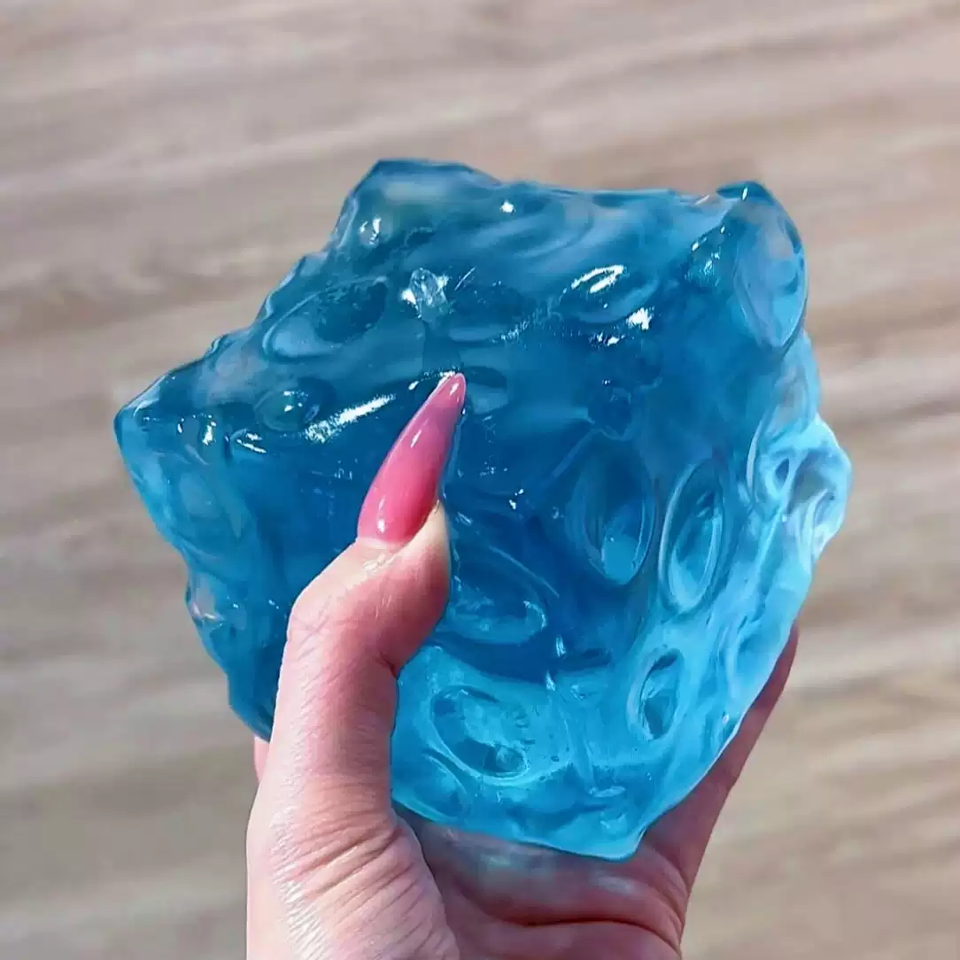 New transparent jelly-shaped cheese ball series, bouncy and squishable, purely handmade DIY stress-relieving children's gift.